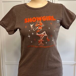 Anvil Brown Ladies Garment Dyed Top with Label